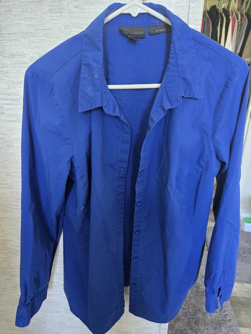 Worthington Cobalt Blue Long-Sleeve Button Shirt